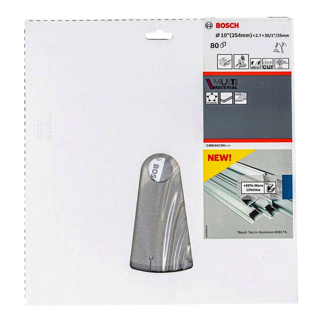 Disco Sierra Circular 10&quot; 80 Dientes MULTI / Aluminio / Eje 30 mm 1&quot; / BOSCH-