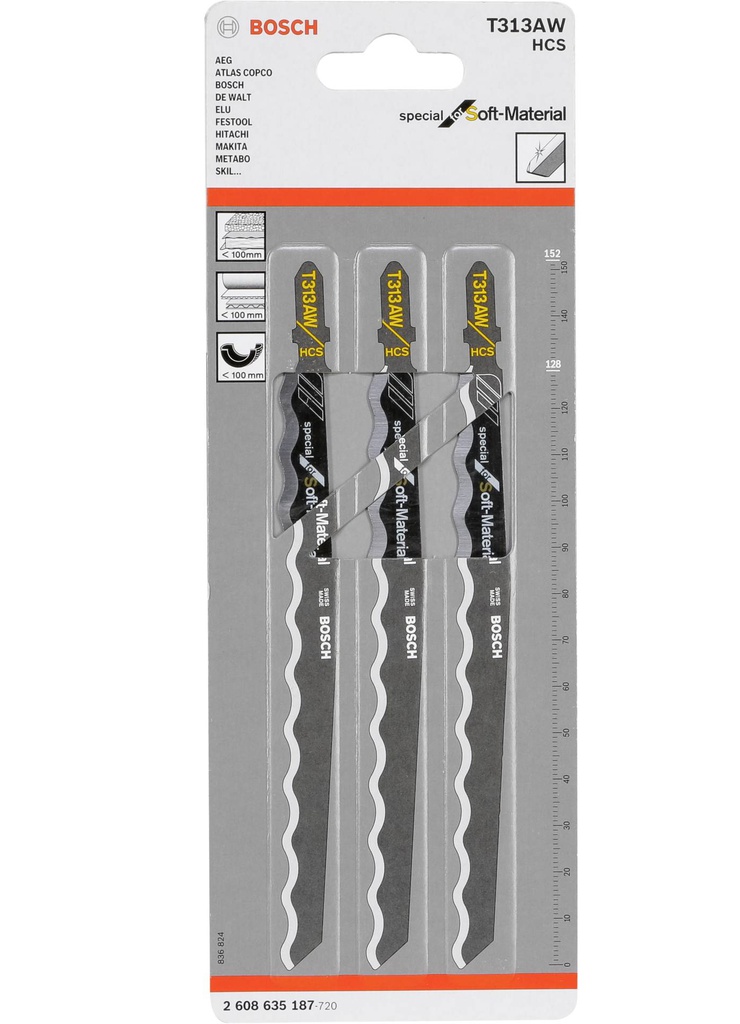 Sierra / 'Cuchilla para Caladora T313 AW 3U / CORTE CARTON / BOSCH-7-D-2