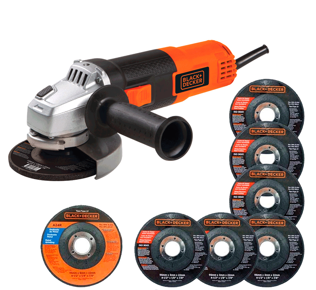 Amoladora 4 1/2&quot; Black Decker 5 Disco Gratis / DEWALT-4-A-2-B / BOSCH-15