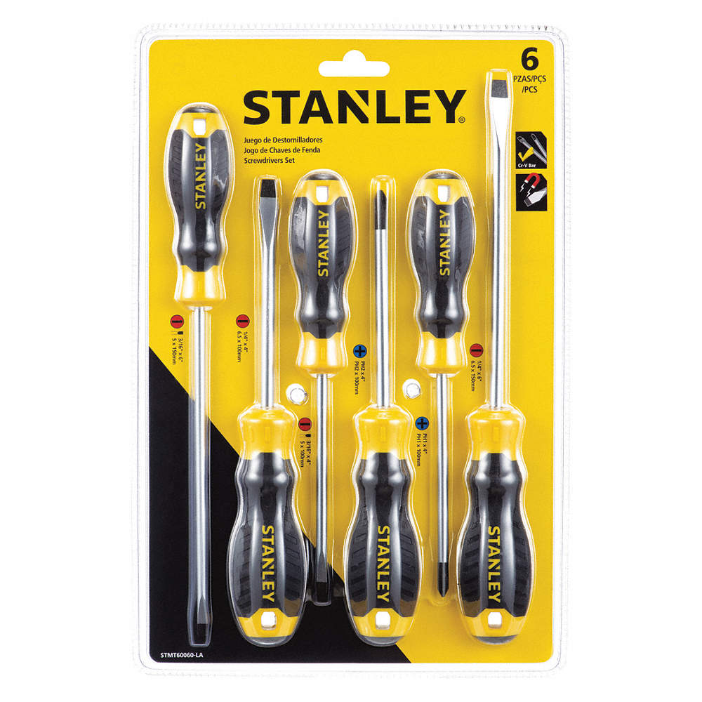 Desarmadores KIT STANLEY de 6 PZAS / PHILIPS CASTIGADERA / DEWALT-