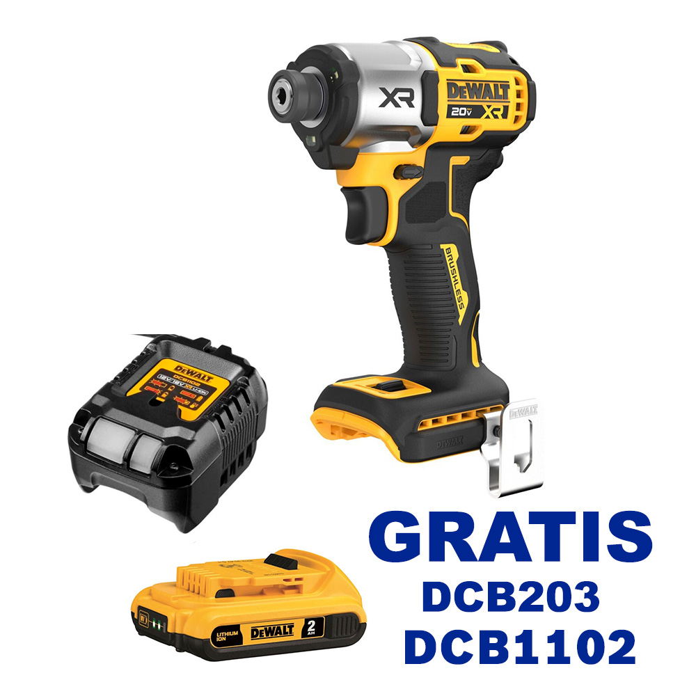 Llave de Impacto 20 V DEWALT Lithium / Impacto / BARETOOL / GRATIS DCB203 + DCB1102 / DEWALT-(2)-ENTRADA