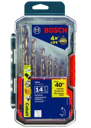 [2610036879] Kit de Brocas COBALTO de 1/16 a 1/2 BOSCH / 14 piezas / BOSCH-6-D-1-F
