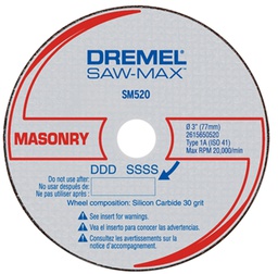 [SM520] Rueda Dremel SM520 / CORTE CONCRETO ABRASIVO 3U / BOSCH-TABLA-DREMEL